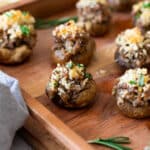 stiffed mushrooms on a platter.